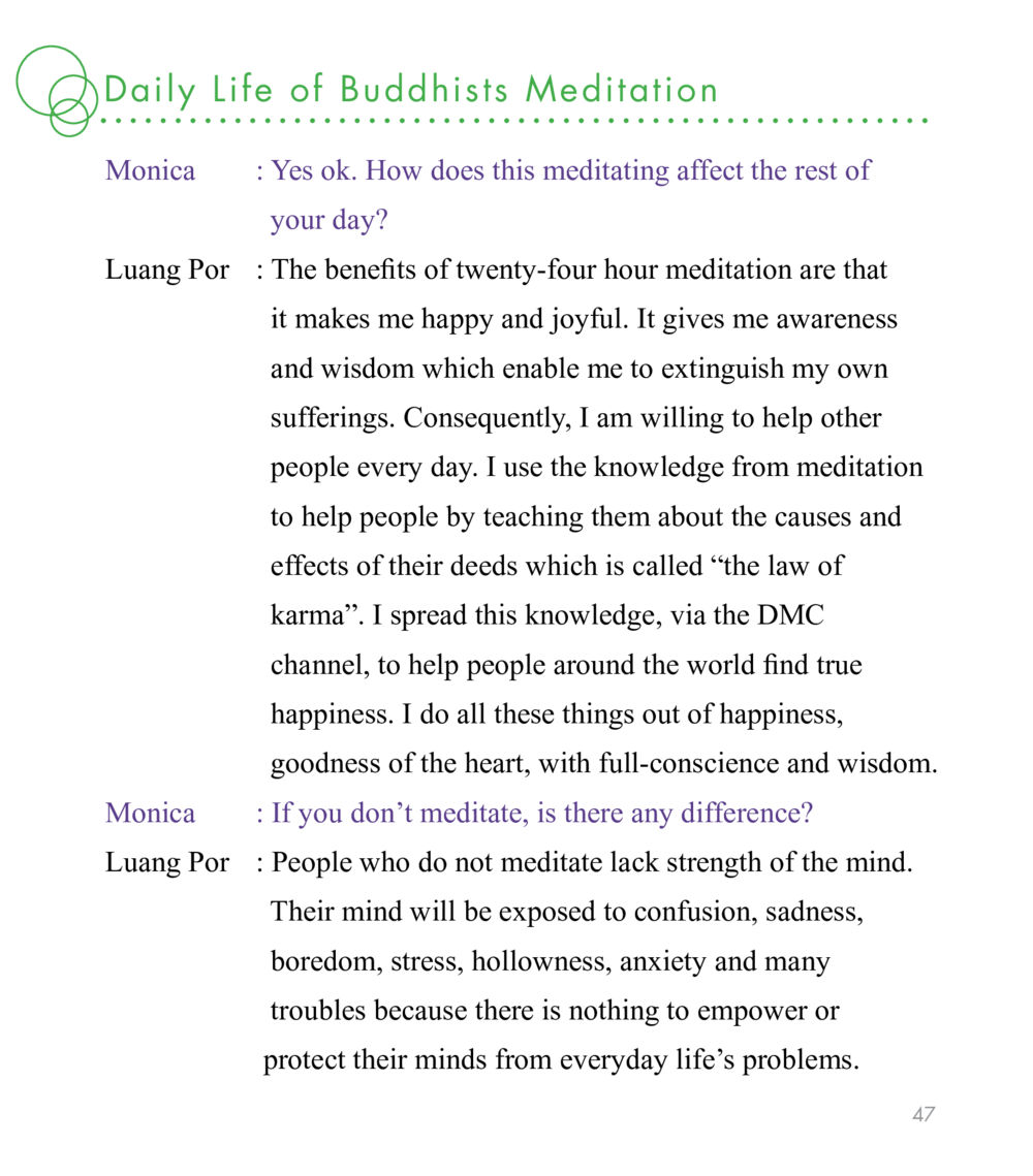 Daily Life of Buddhists Meditation East Meets West หน้า 47