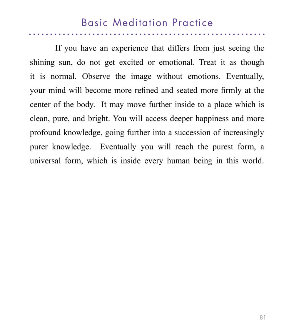 Basic Meditation Practice East Meets West หน้า 81