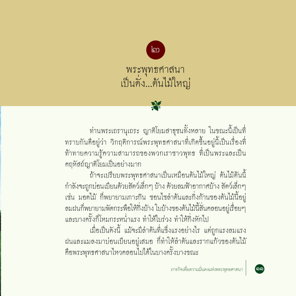 วิกฤติการณ์พระพุทธศาสนาเป็นที่ท้าทาย ภารกิจเพื่อความมั่นคงแห่งพระพุทธศาสนา หน้า 13