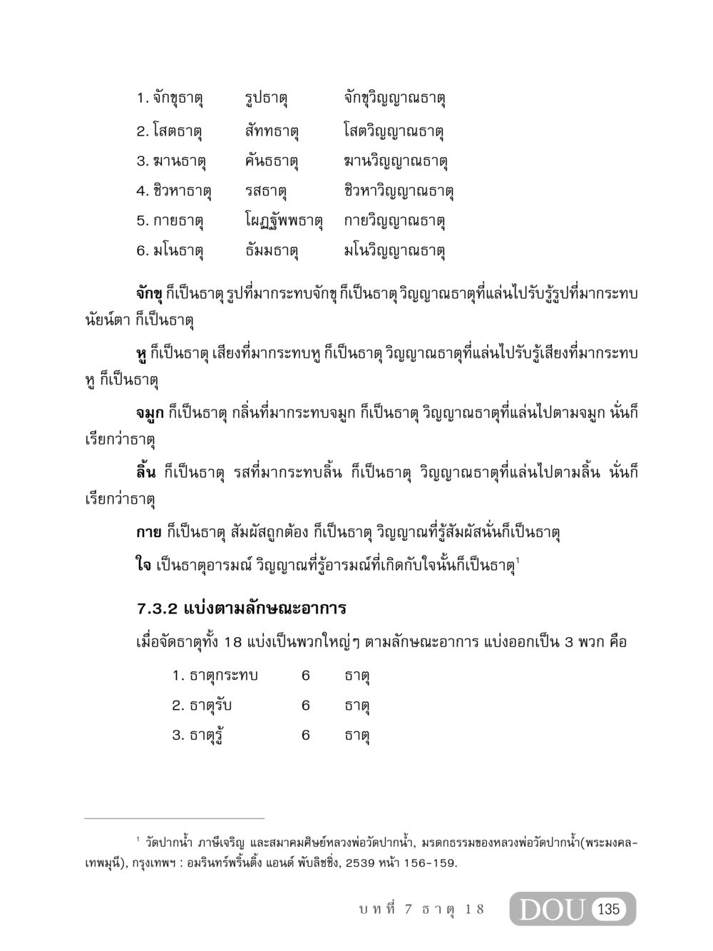 ธาตุ 18 ประการในพุทธศาสนา MD 408 สมาธิ 8 หน้า 145