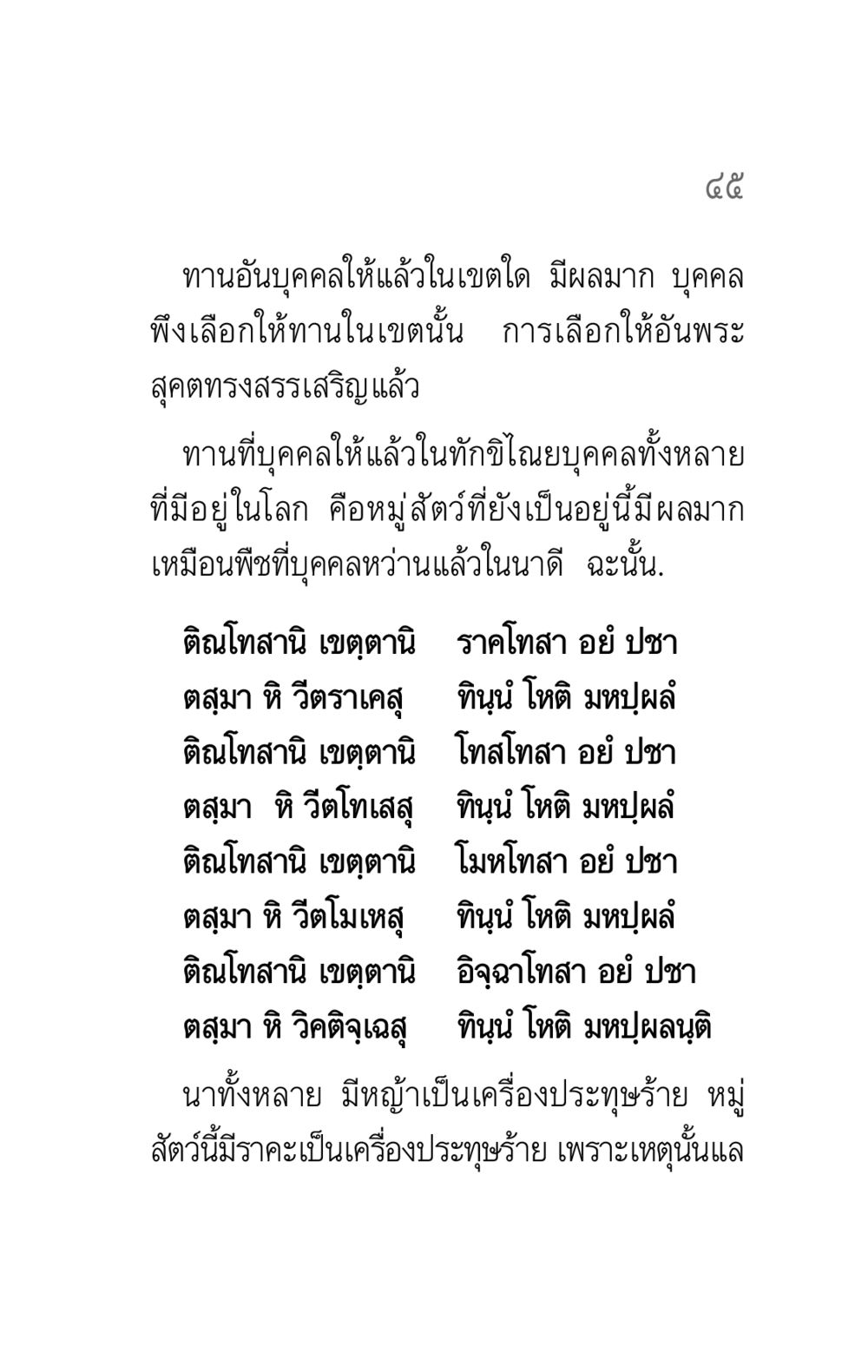 ผลของการให้ทานในเขตต่างๆ คาถาธรรมบท ภาค ๕-๖ หน้า 45