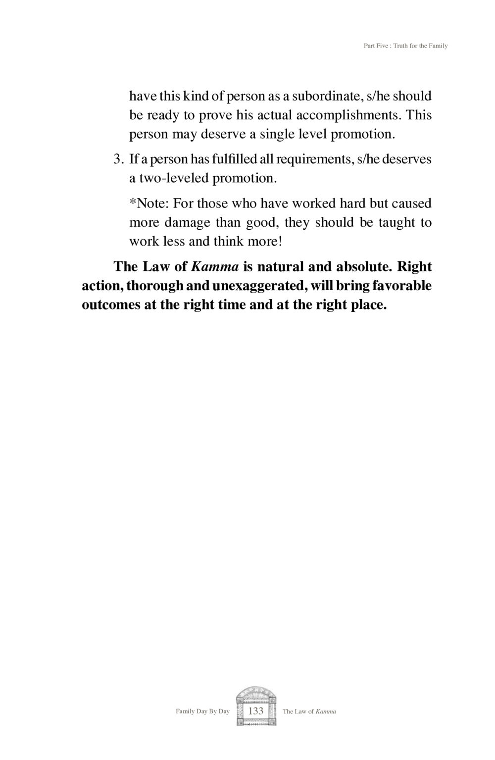 Understanding the Law of Kamma for Family Growth Family Day By Day หน้า 135