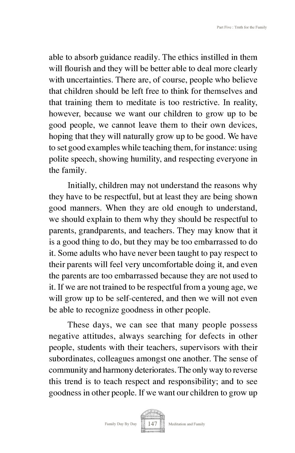 Truth for the Family: Teaching Respect and Responsibility Family Day By Day หน้า 149