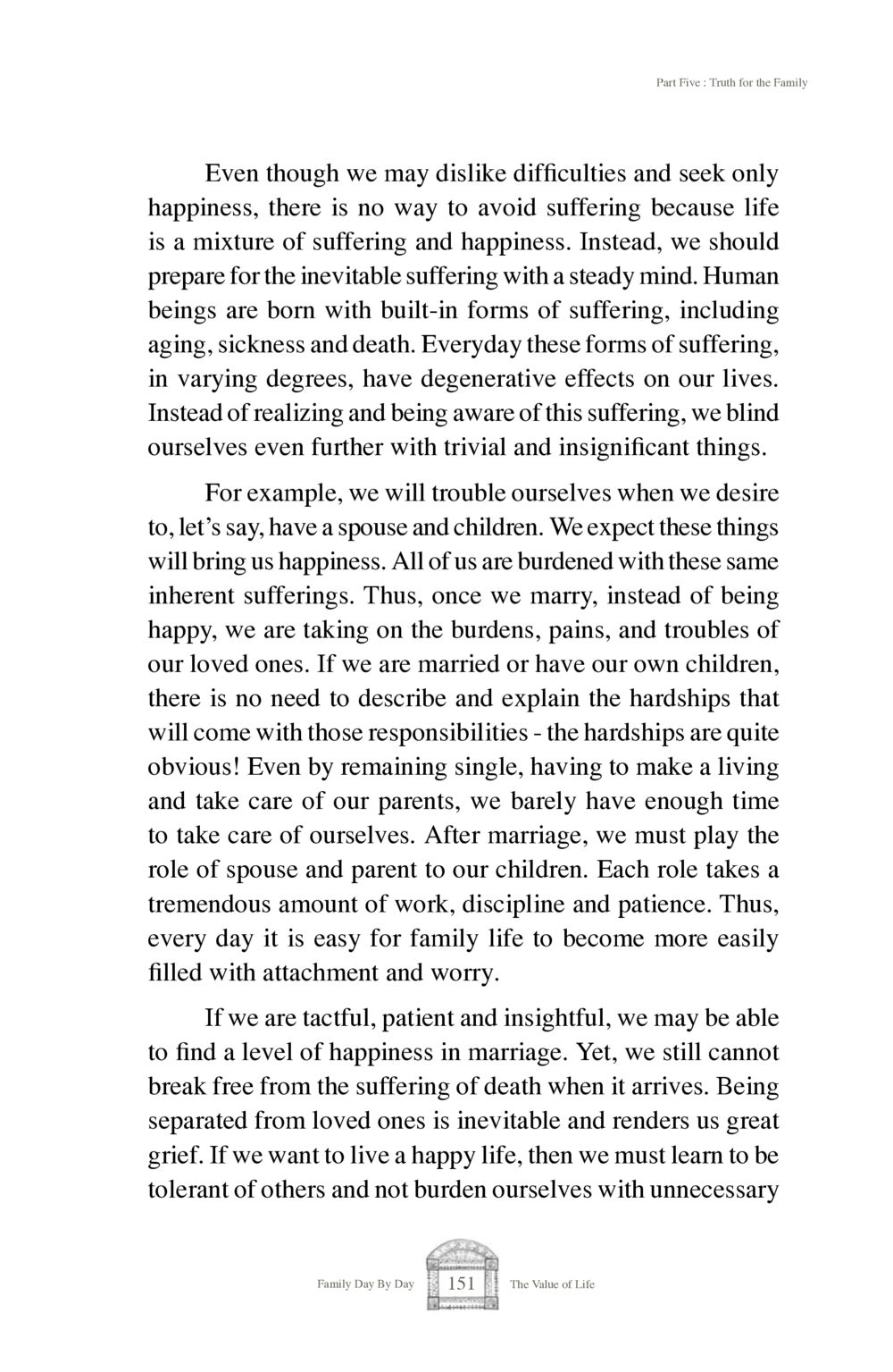 Understanding Suffering and Happiness in Family Life Family Day By Day หน้า 153