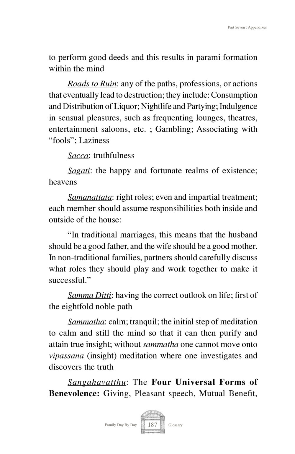 Appendixes on Good Deeds and Paths to Destruction Family Day By Day หน้า 189