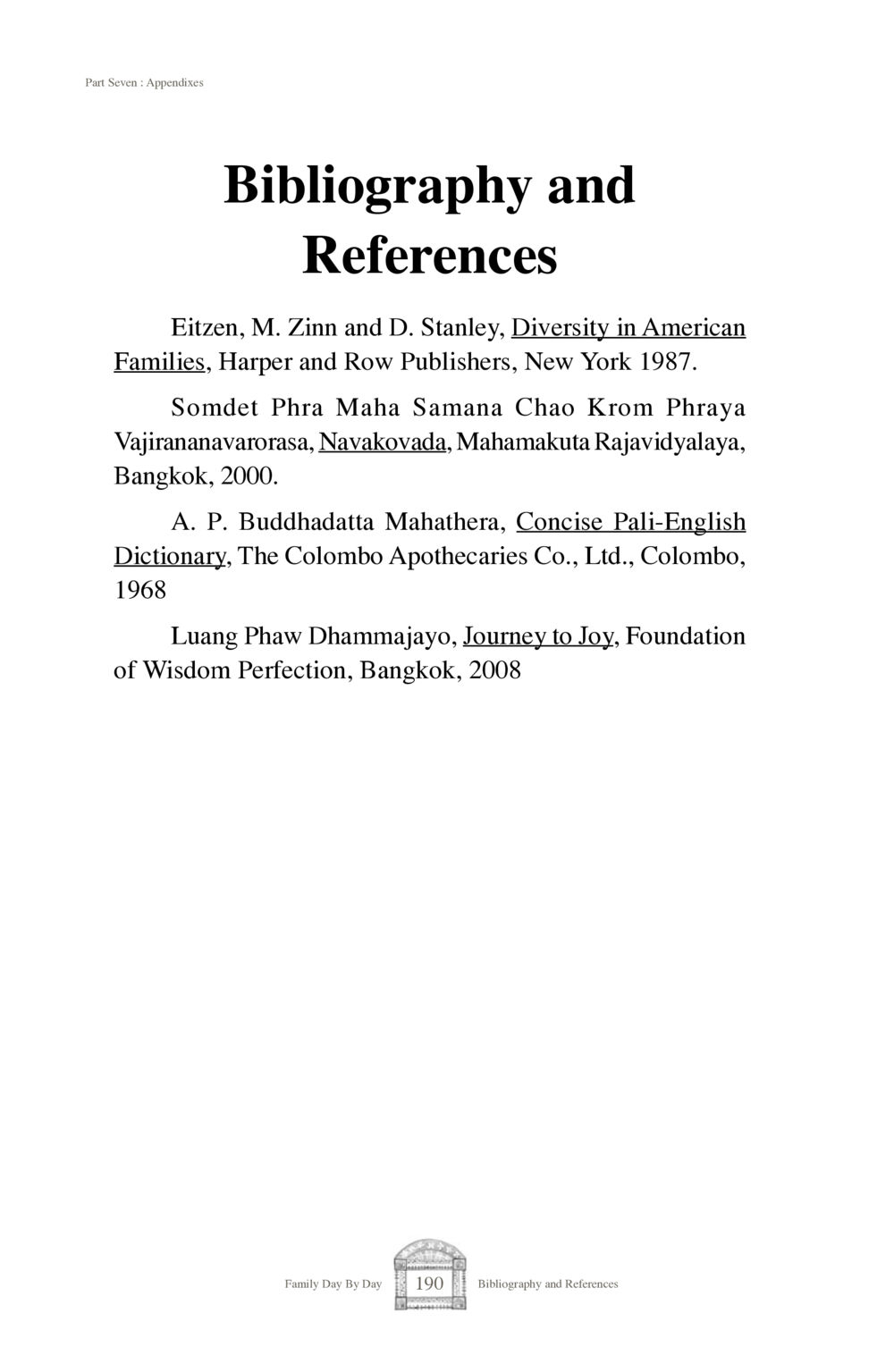 Bibliography and References in American Family Diversity Family Day By Day หน้า 192