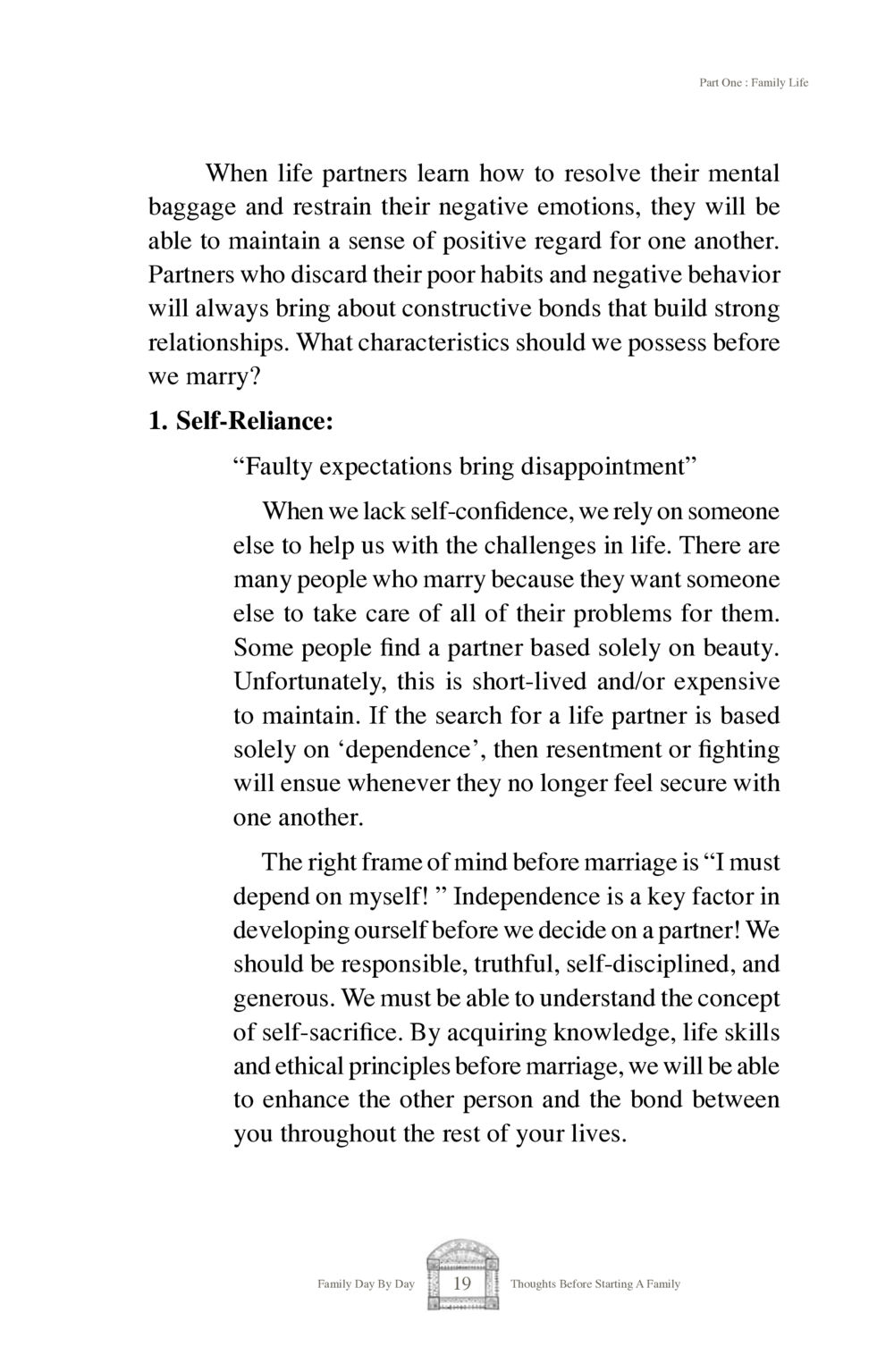 Building Strong Relationships: The Importance of Self-Reliance Before Marriage Family Day By Day หน้า 21