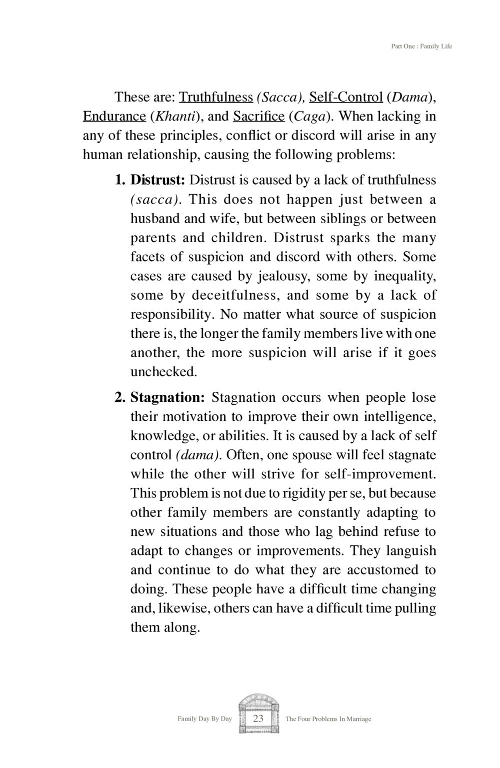 The Four Problems in Marriage Family Day By Day หน้า 25