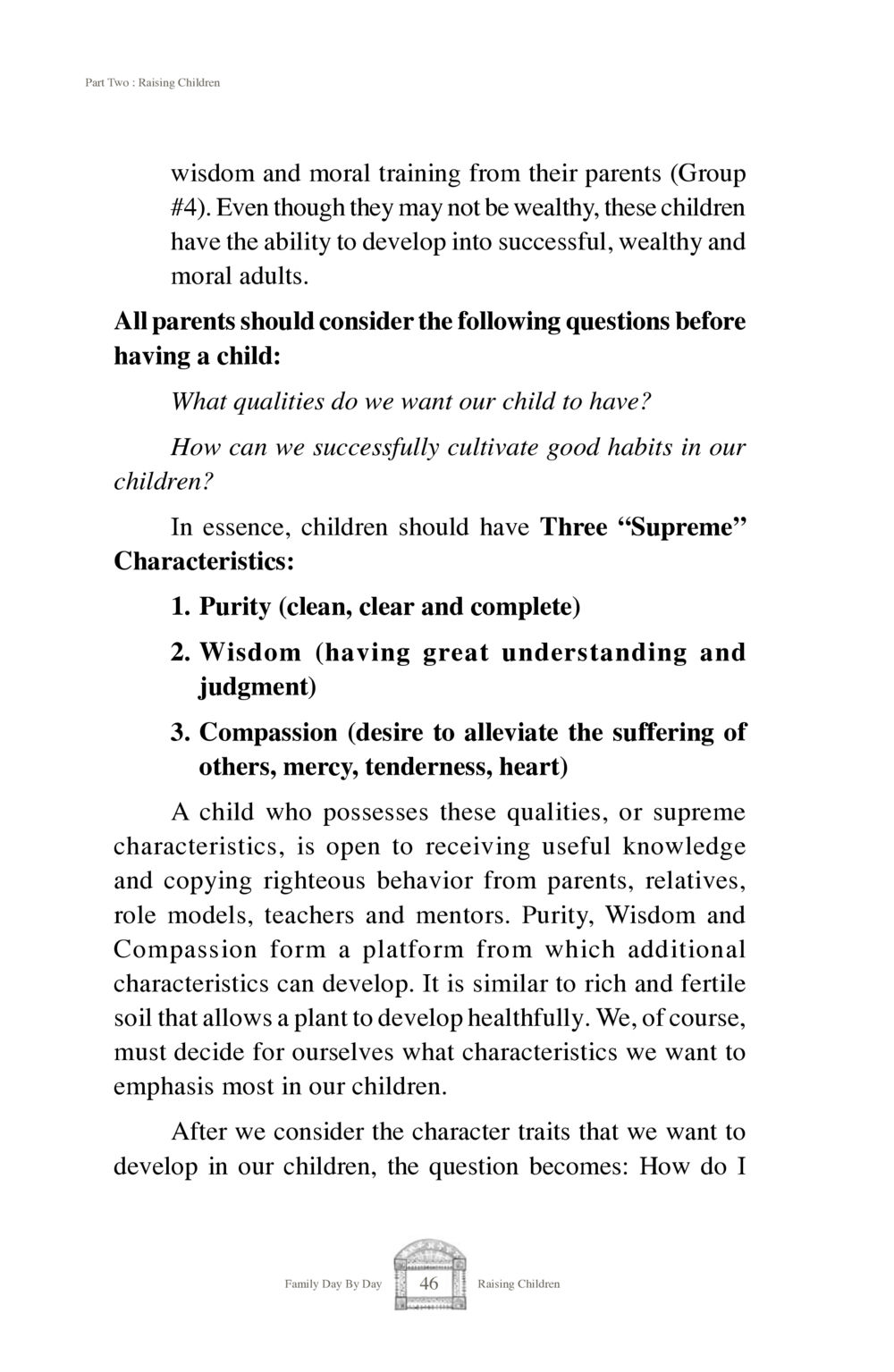 Raising Children: Cultivating Supreme Characteristics Family Day By Day หน้า 48