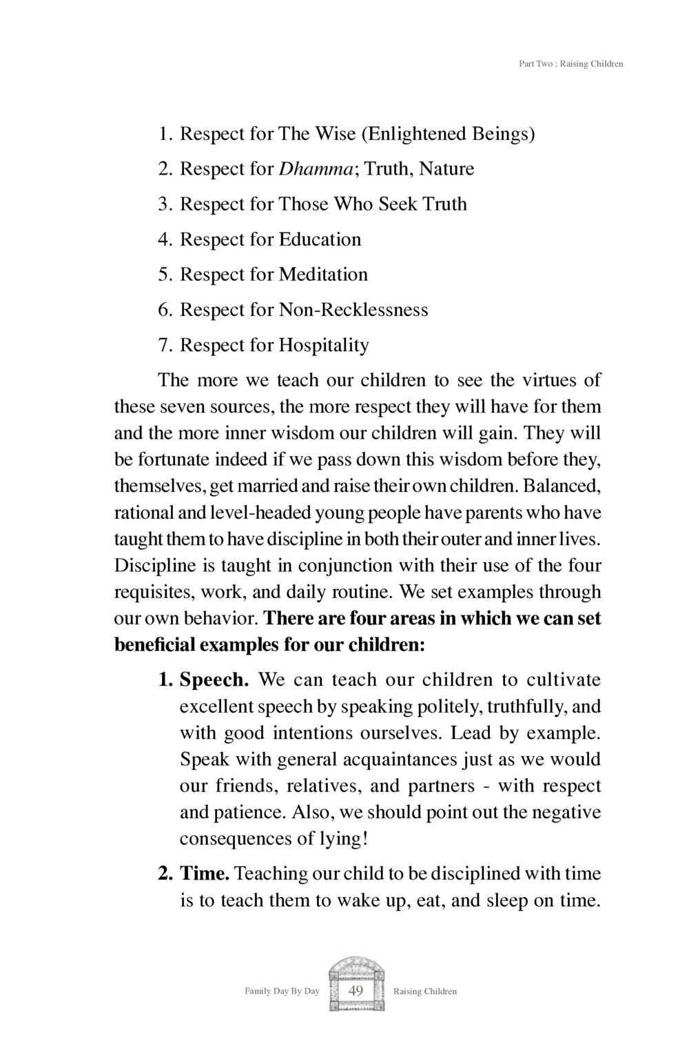 Raising Children: Teaching Virtues and Discipline Family Day By Day หน้า 51