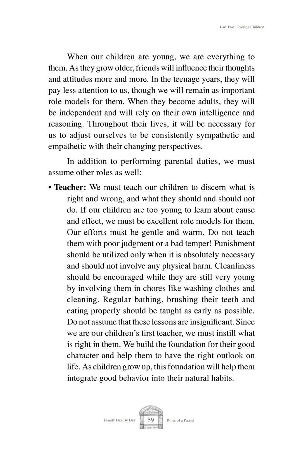 Raising Children: The Roles of a Parent Family Day By Day หน้า 61