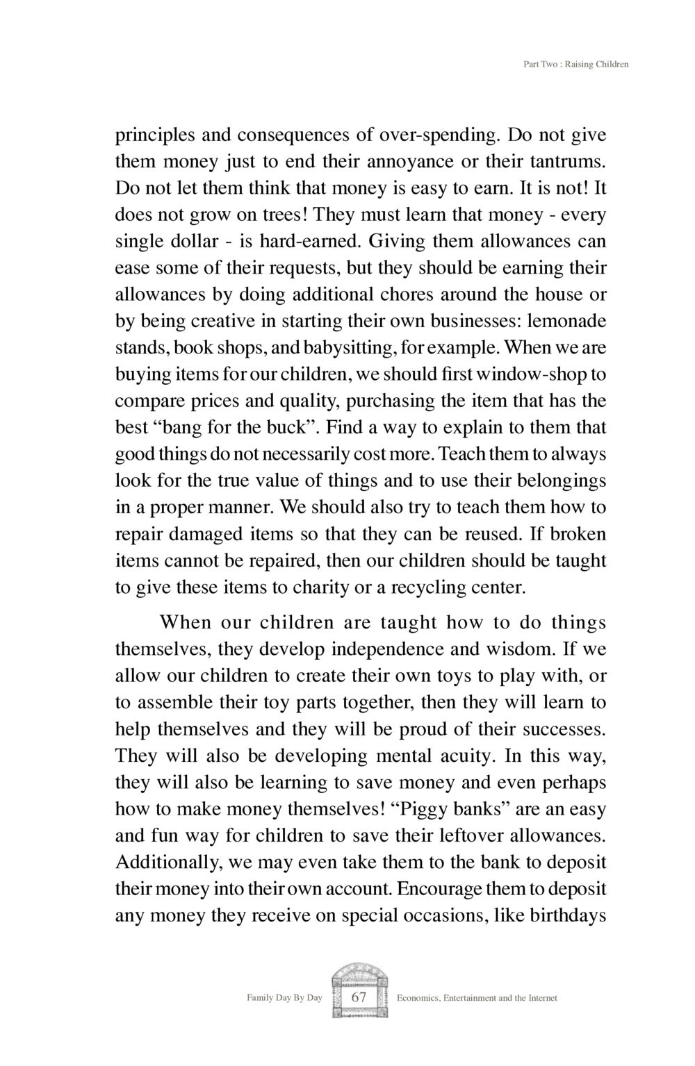 Raising Financially Savvy Children Family Day By Day หน้า 69