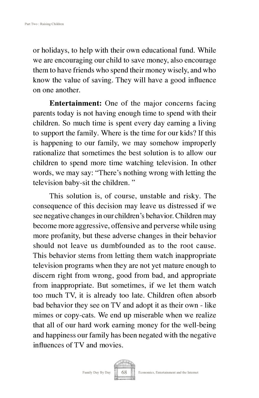 Raising Children: The Impact of Entertainment on Behavior Family Day By Day หน้า 70