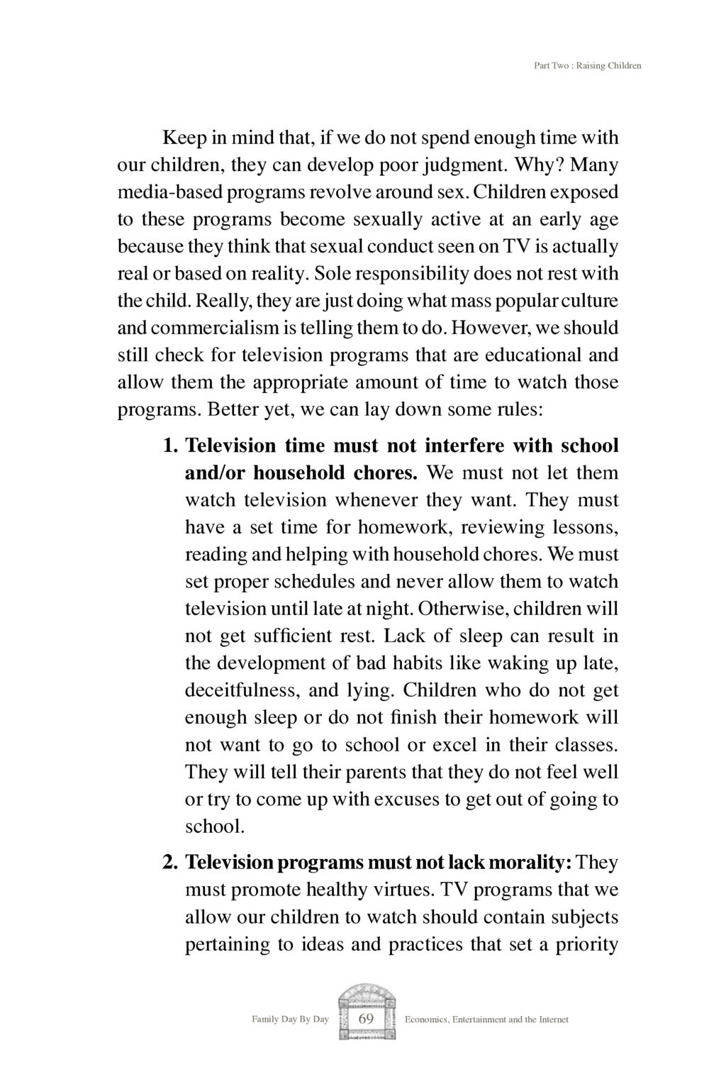 Raising Children: The Impact of Television on Youth Family Day By Day หน้า 71
