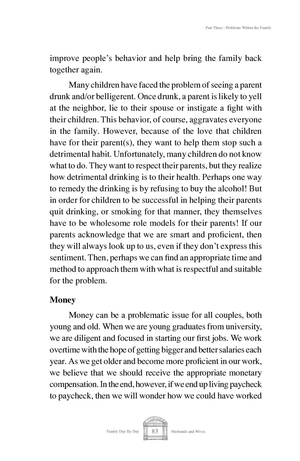 Understanding Family Problems: Addressing Alcoholism and Financial Struggles Family Day By Day หน้า 85