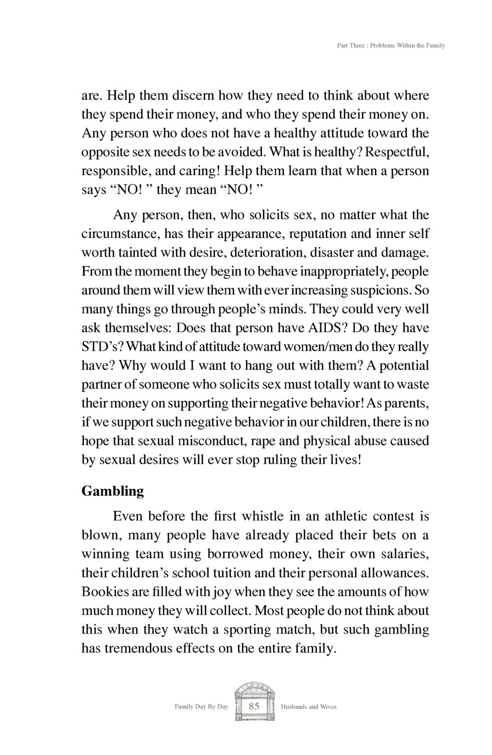 Problems Within the Family: Understanding Healthy Relationships and Gambling Family Day By Day หน้า 87