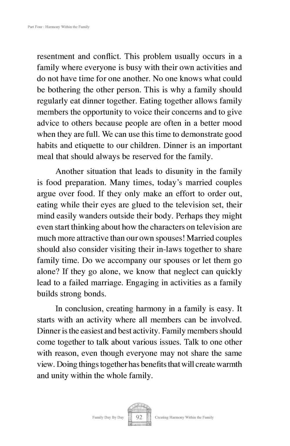 Creating Harmony Within the Family Family Day By Day หน้า 94