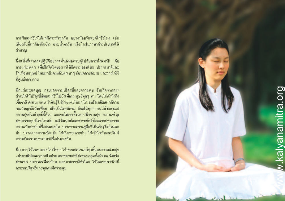 การฝึกสมาธิและการแผ่เมตตา สุขดีที่หนึ่งเลย หน้า 8