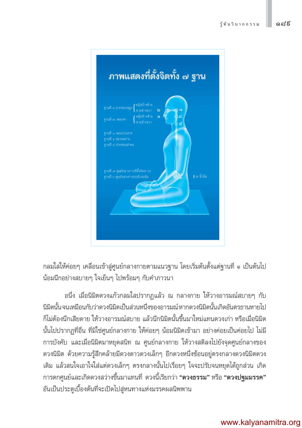 การตั้งจิตและนิมิตดวงแก้วกลมใส รู้ทันวิบากกรรม หน้า 190