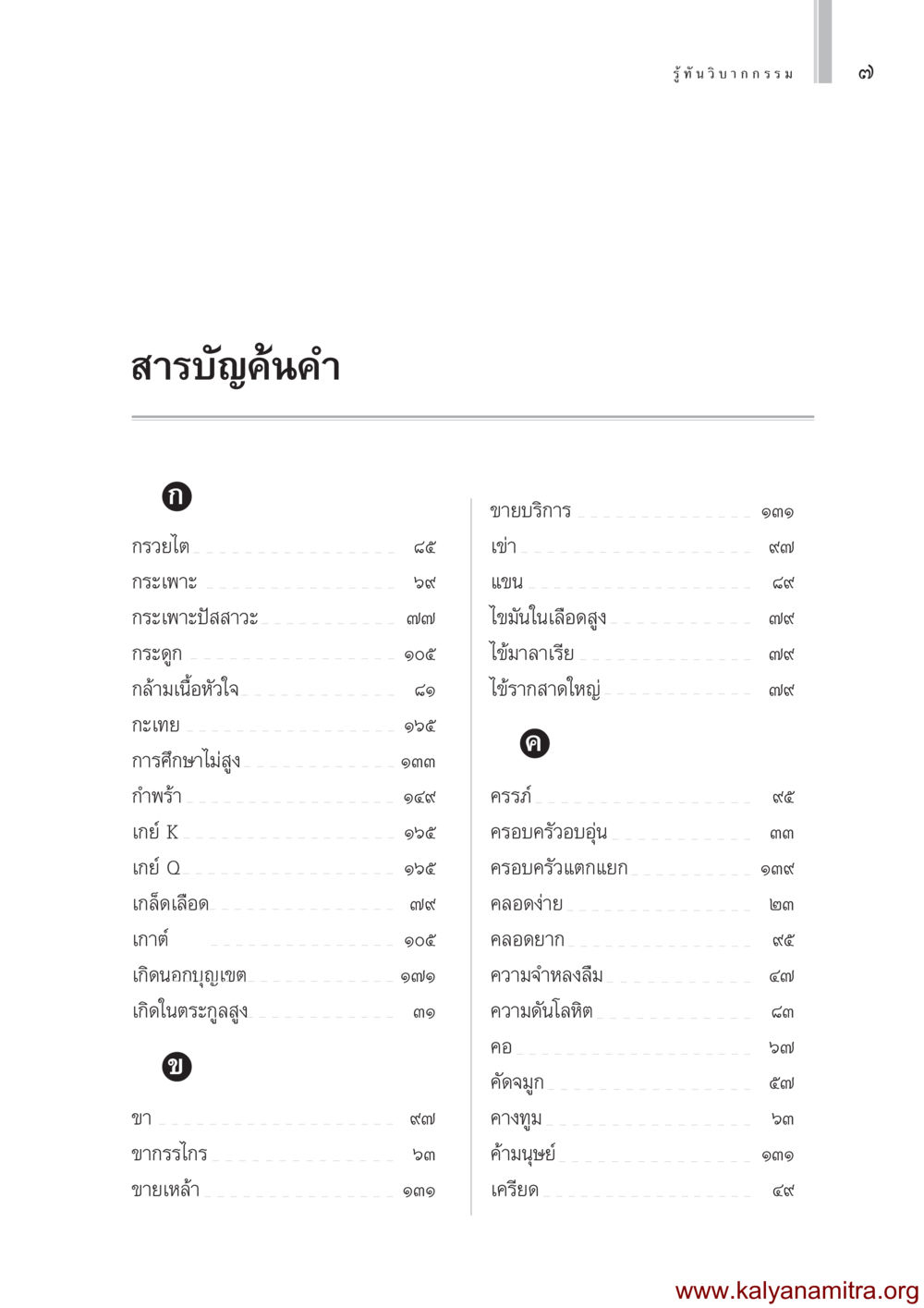 สารบัญค้นคำ รู้ทันวิบากกรรม หน้า 8