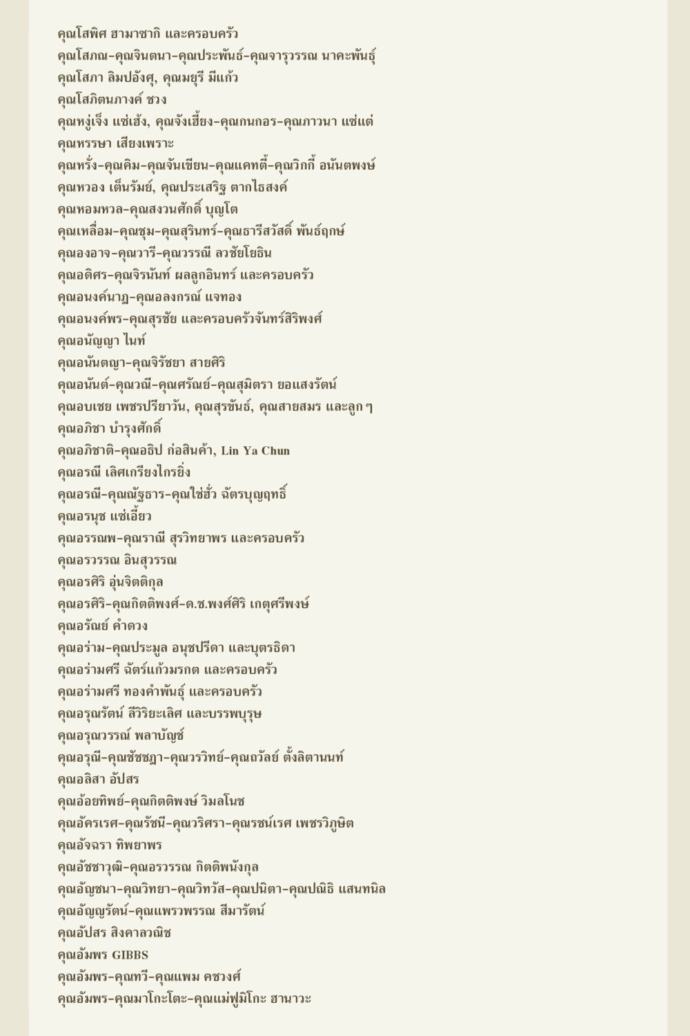รายชื่อผู้คนและครอบครัว คุณยาย IN MY HEART 3 หน้า 172