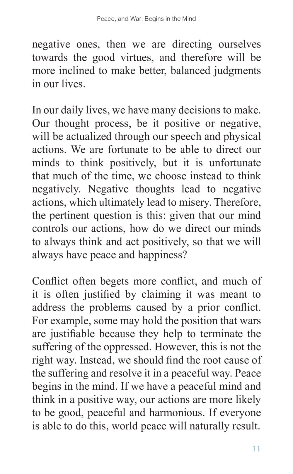Peace and War Begins in the Mind Golden Age of Inner Peace หน้า 11