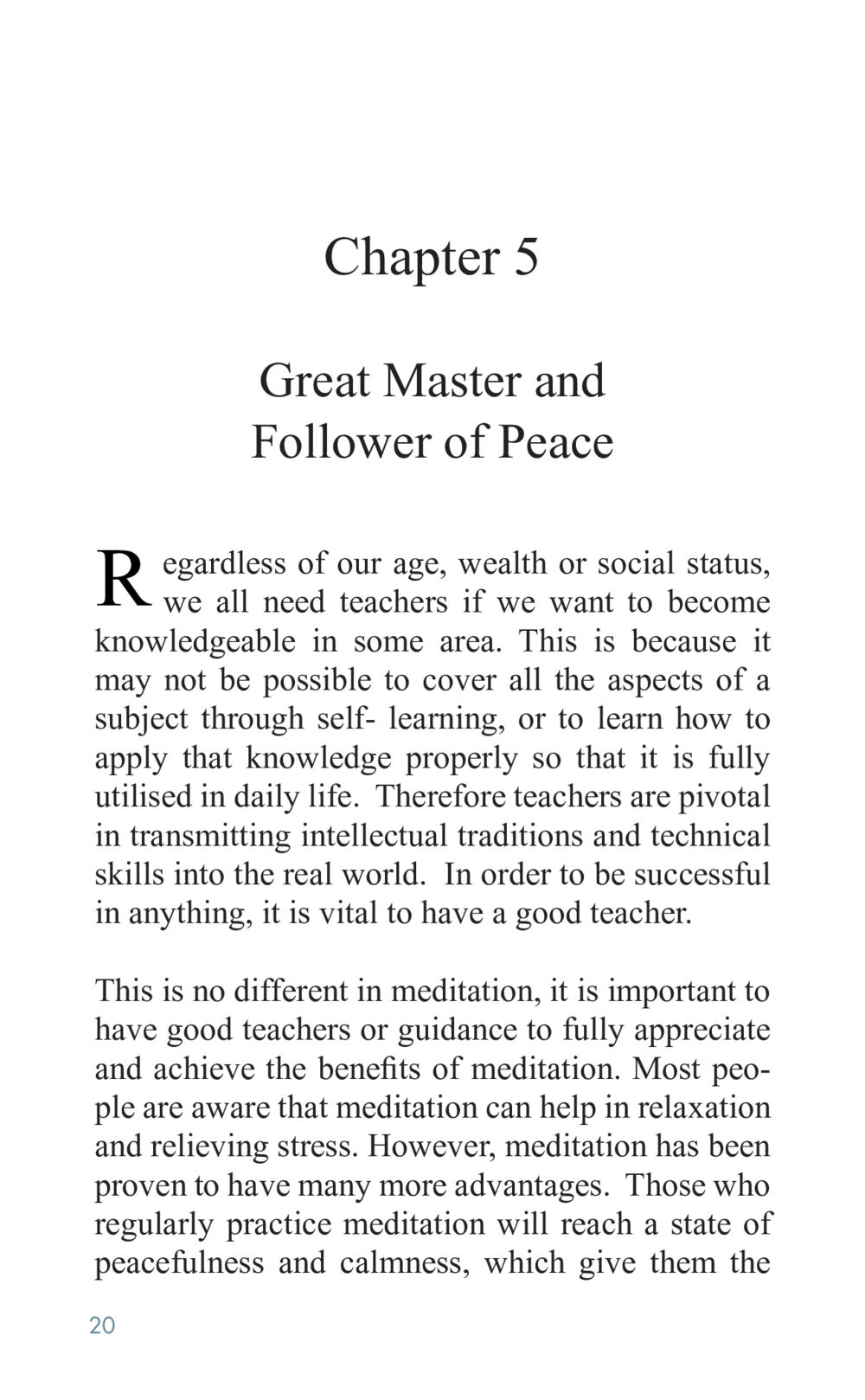 Great Master and Follower of Peace Golden Age of Inner Peace หน้า 20