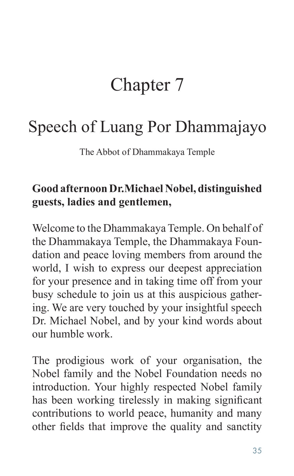 Speech of Luang Por Dhammajayo at Dhammakaya Temple Golden Age of Inner Peace หน้า 35