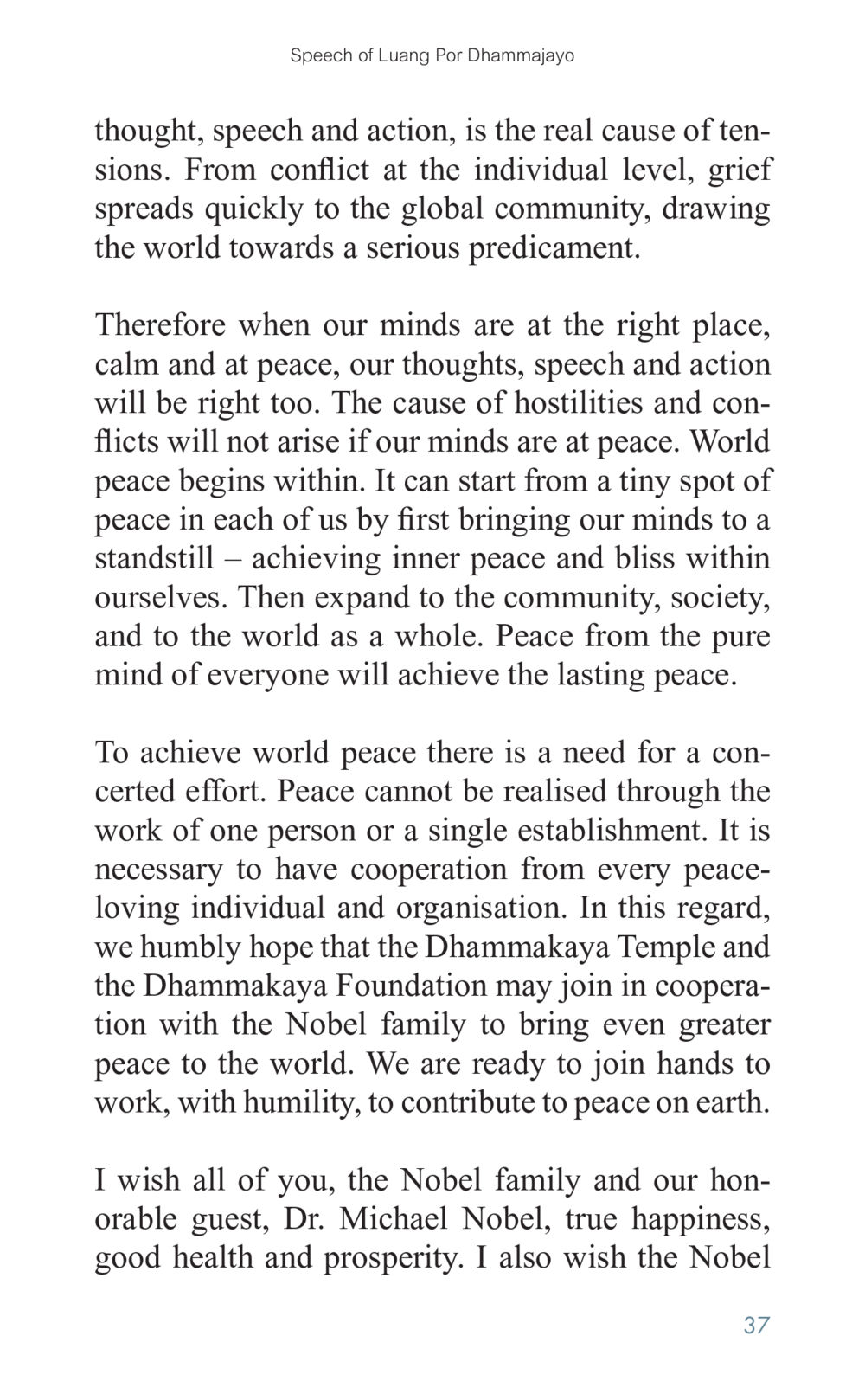Achieving World Peace through Inner Calm Golden Age of Inner Peace หน้า 37