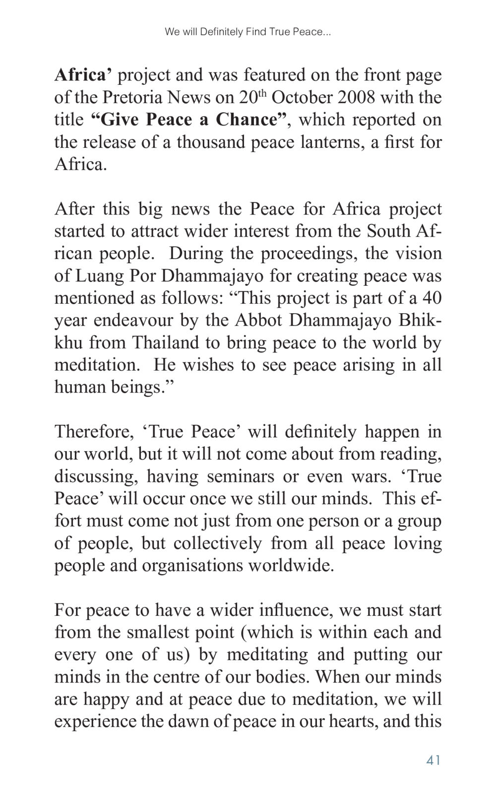Finding True Peace Through Meditation Golden Age of Inner Peace หน้า 41