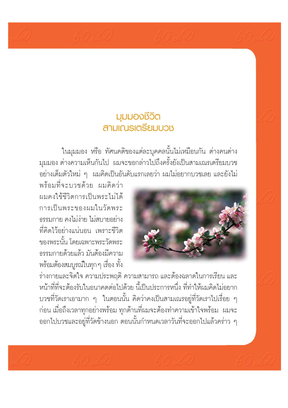 มุมมองชีวิตของสามเณรเตรียมบวช เปิดค่าย ตำนานสามเณรเตรียมบวชอุทิศชีวิต หน้า 189