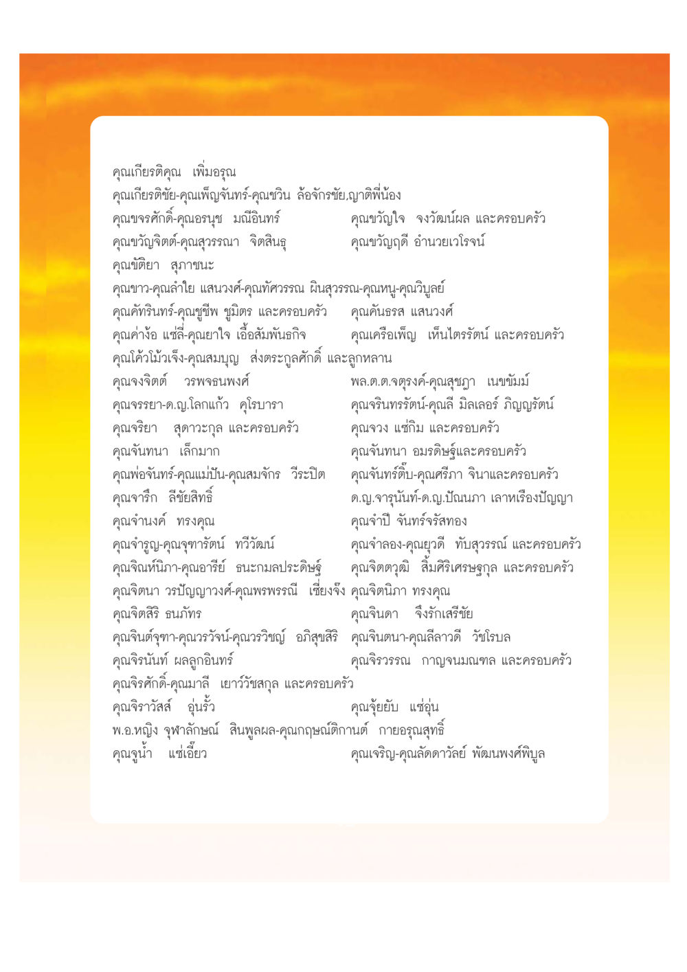 รายชื่อนามสกุลและครอบครัว เปิดค่าย ตำนานสามเณรเตรียมบวชอุทิศชีวิต หน้า 221