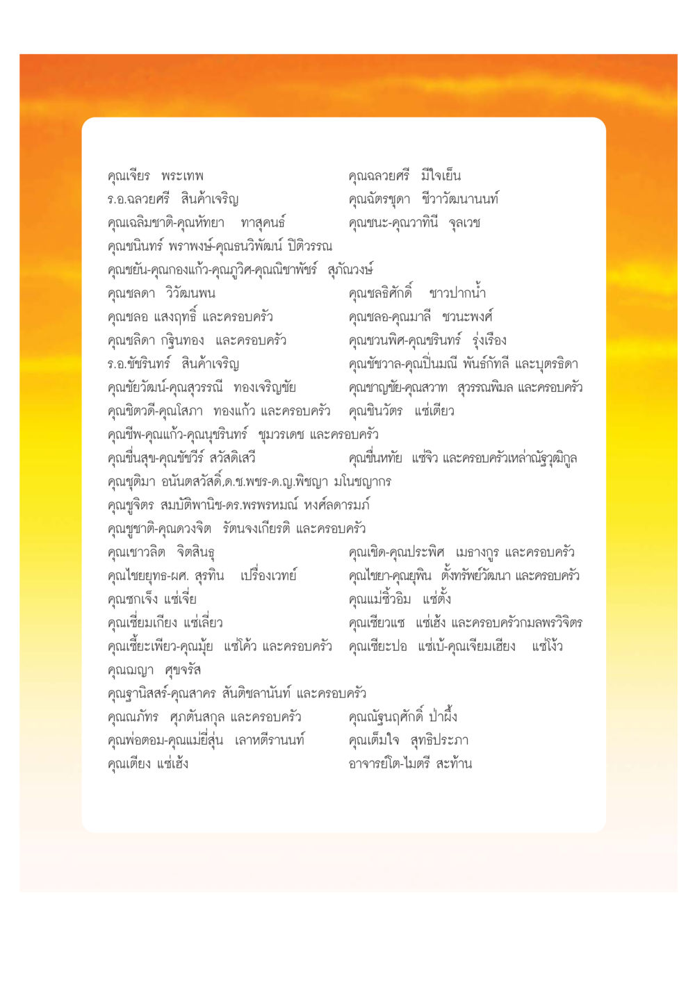 รายชื่อบุคคลในหนังสือ เปิดค่าย ตำนานสามเณรเตรียมบวชอุทิศชีวิต หน้า 222