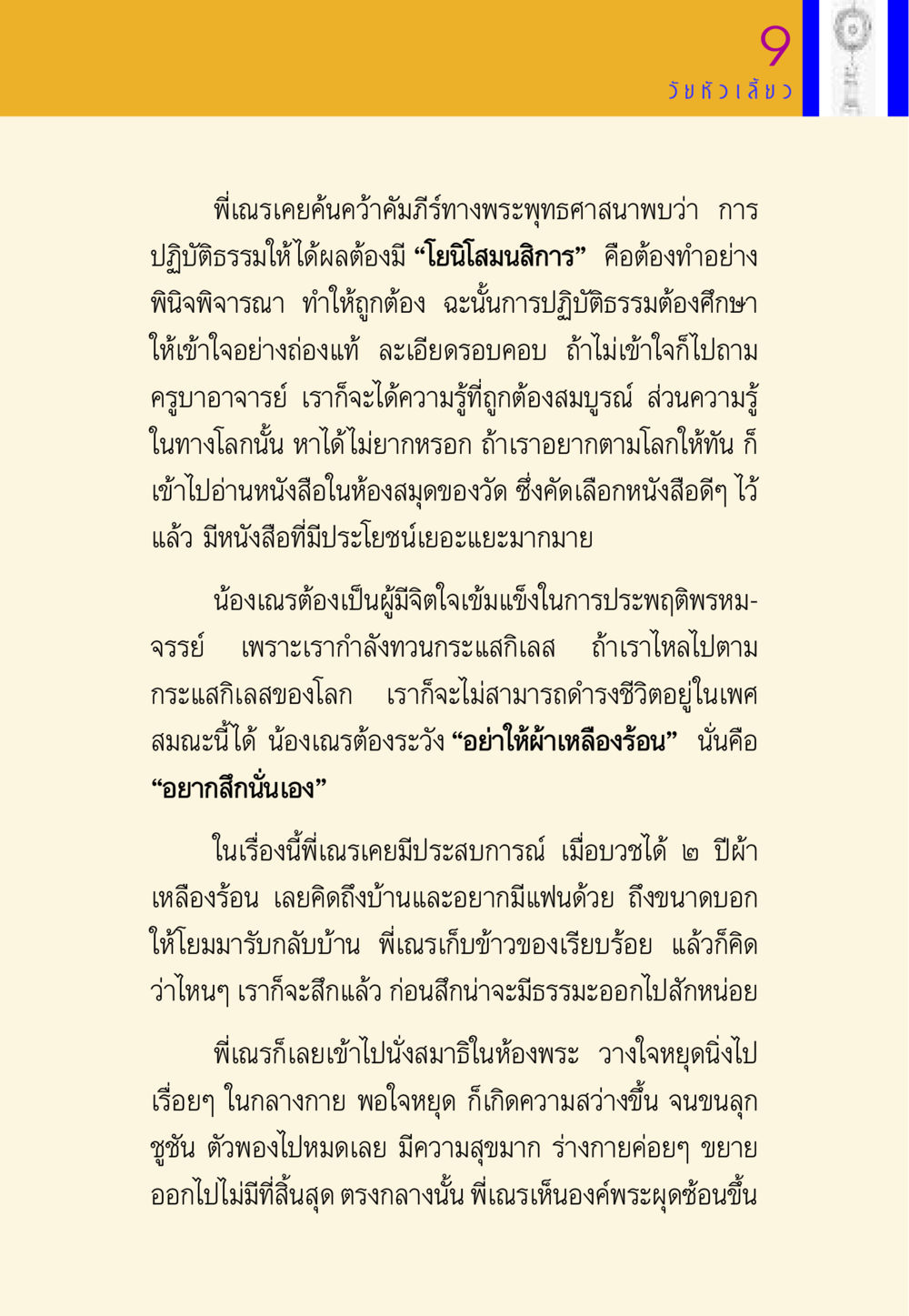 วัยหัวเลี้ยว: การปฏิบัติธรรมอย่างถูกต้อง พี่เณร สอนน้อง หน้า 99