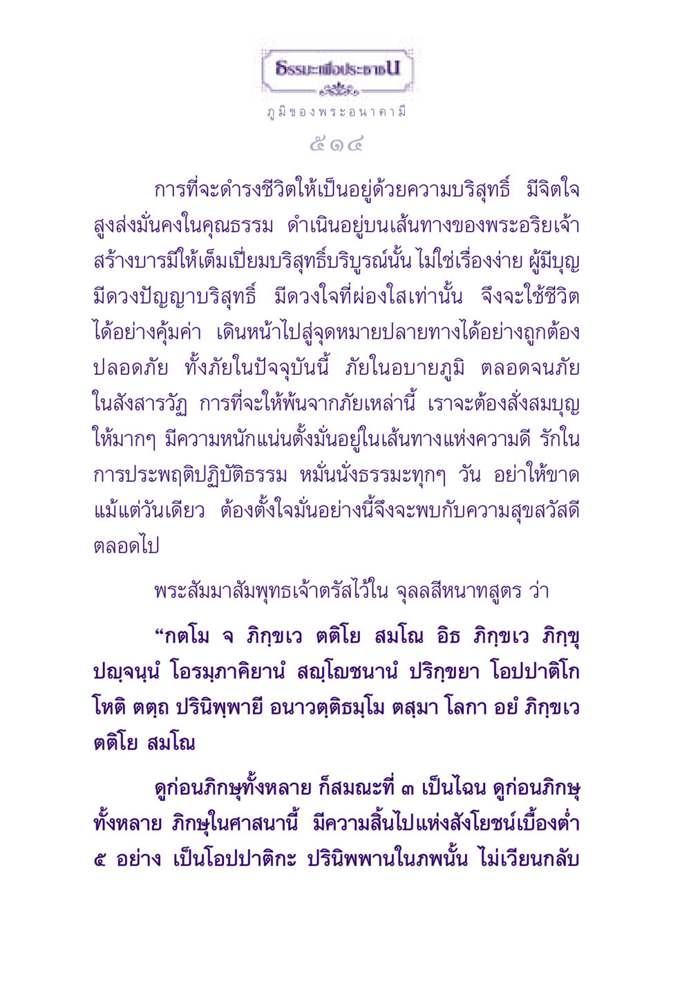 ธรรมะเพื่อประชาชน: เส้นทางสู่การดำรงชีวิตด้วยคุณธรรม ธรรมะเพื่อประชาชน ฉบับปรโลก หน้า 515