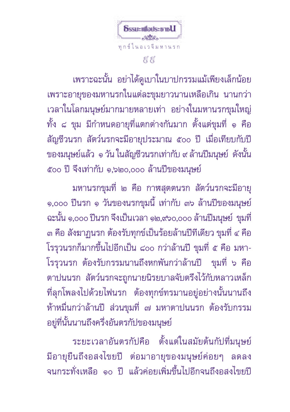 ทุกข์ในอเวจีมหานรก ธรรมะเพื่อประชาชน ฉบับปรโลก หน้า 100