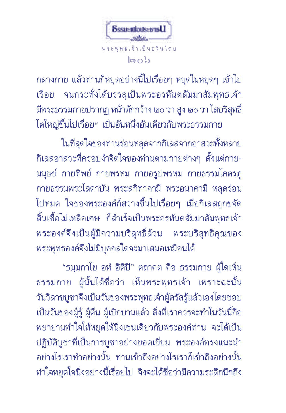 การบรรลุพระอรหันตสัมมาสัมพุทธเจ้า ธรรมะเพื่อประชาชน ฉบับพุทธคุณ หน้า 207