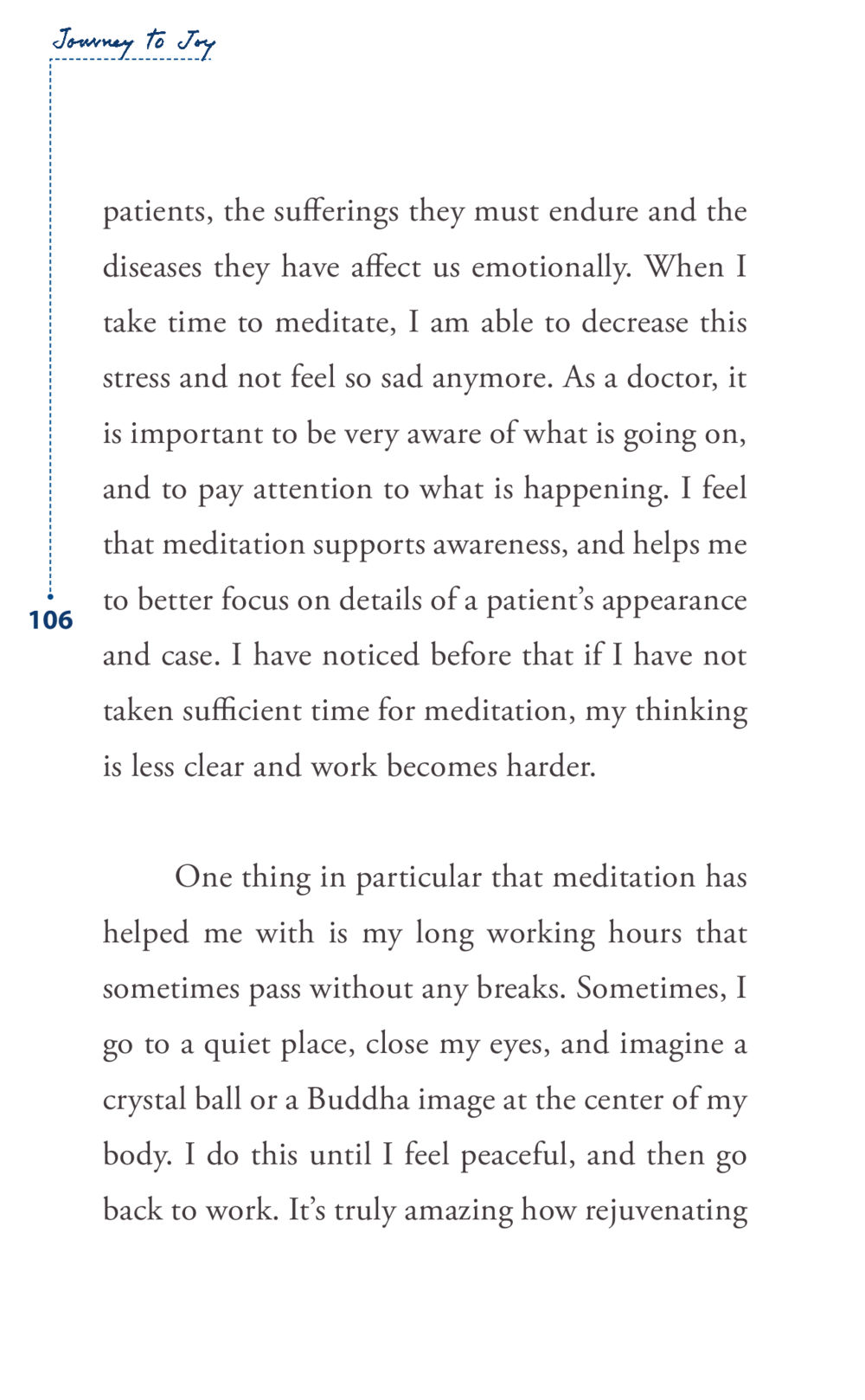 Journey to Joy: The Role of Meditation in Healthcare Journey to joy หน้า 106