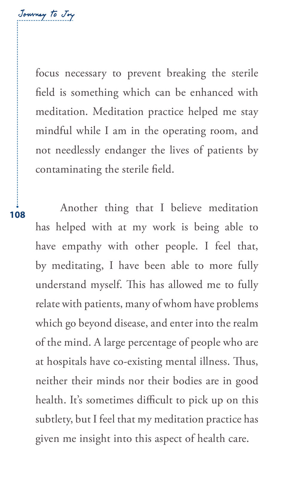 Journey to Joy: The Role of Meditation in Healthcare Journey to joy หน้า 108