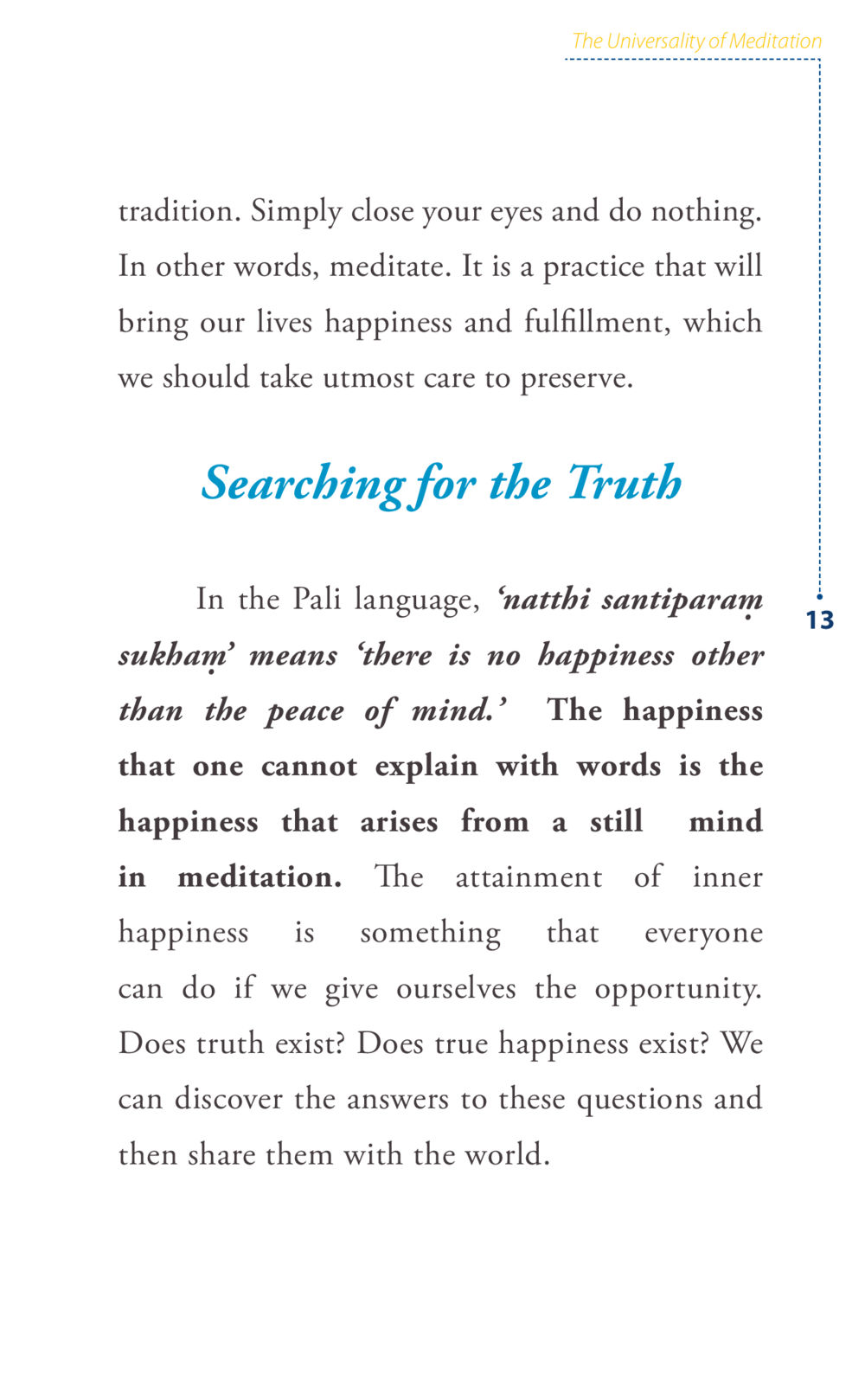 The Universality of Meditation Journey to joy หน้า 13