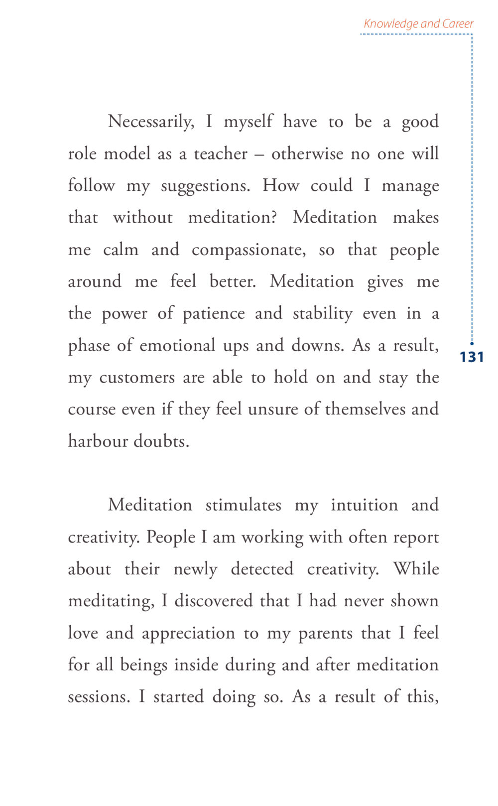 The Role of Meditation in Personal Development and Teaching Journey to joy หน้า 131