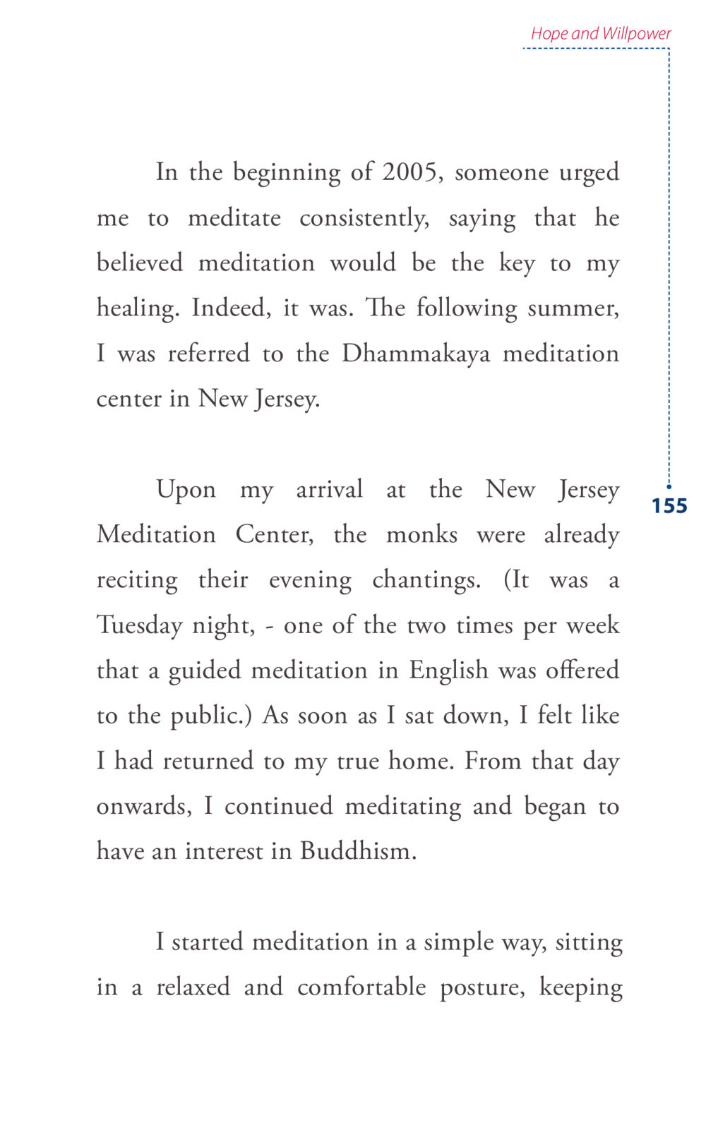Hope and Willpower through Meditation Journey to joy หน้า 155