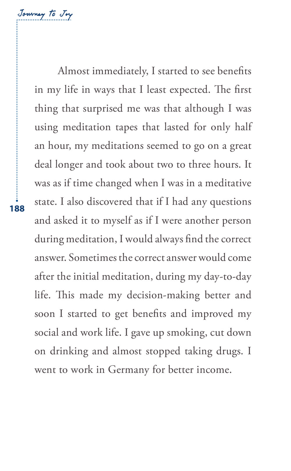 Journey to Joy: Discovering the Benefits of Meditation Journey to joy หน้า 188
