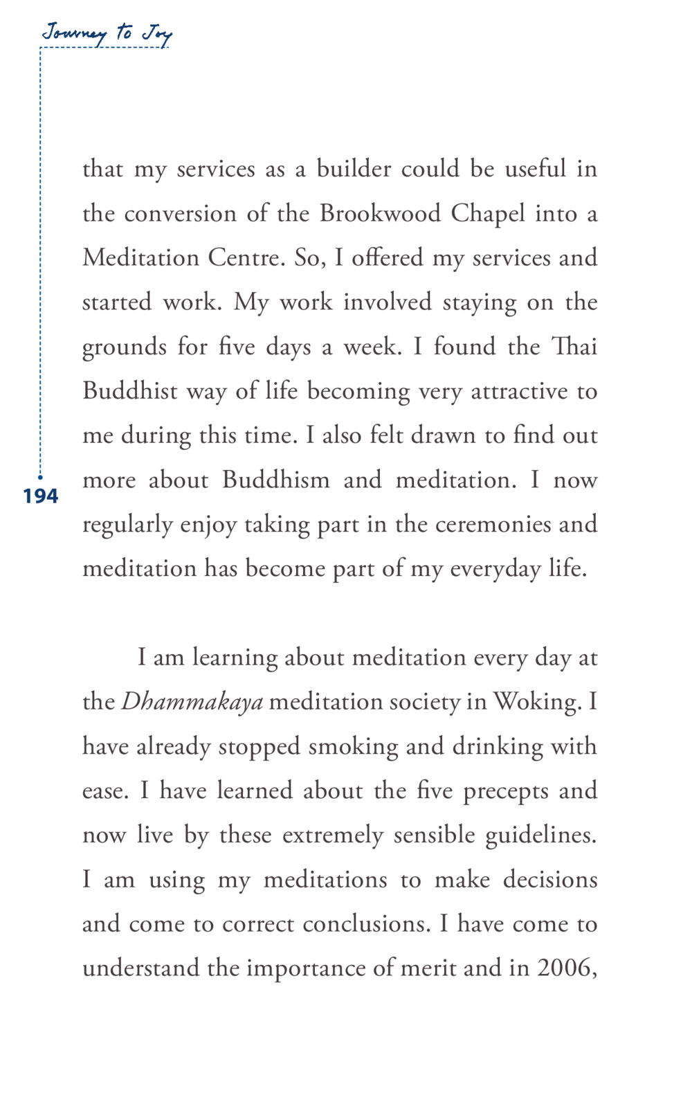 Journey to Joy: Embracing Buddhism and Meditation Journey to joy หน้า 194