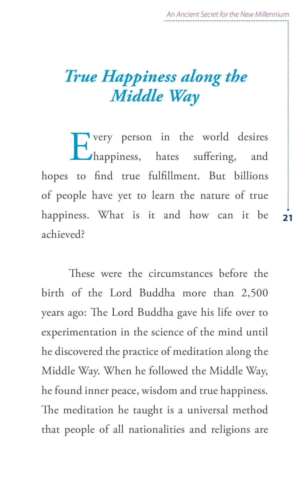 An Ancient Secret for the New Millennium Journey to joy หน้า 21