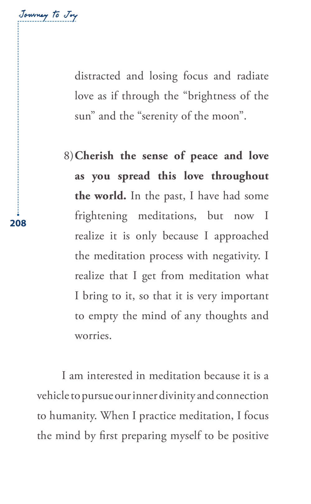 Journey to Joy: Embracing Peace and Love Through Meditation Journey to joy หน้า 208
