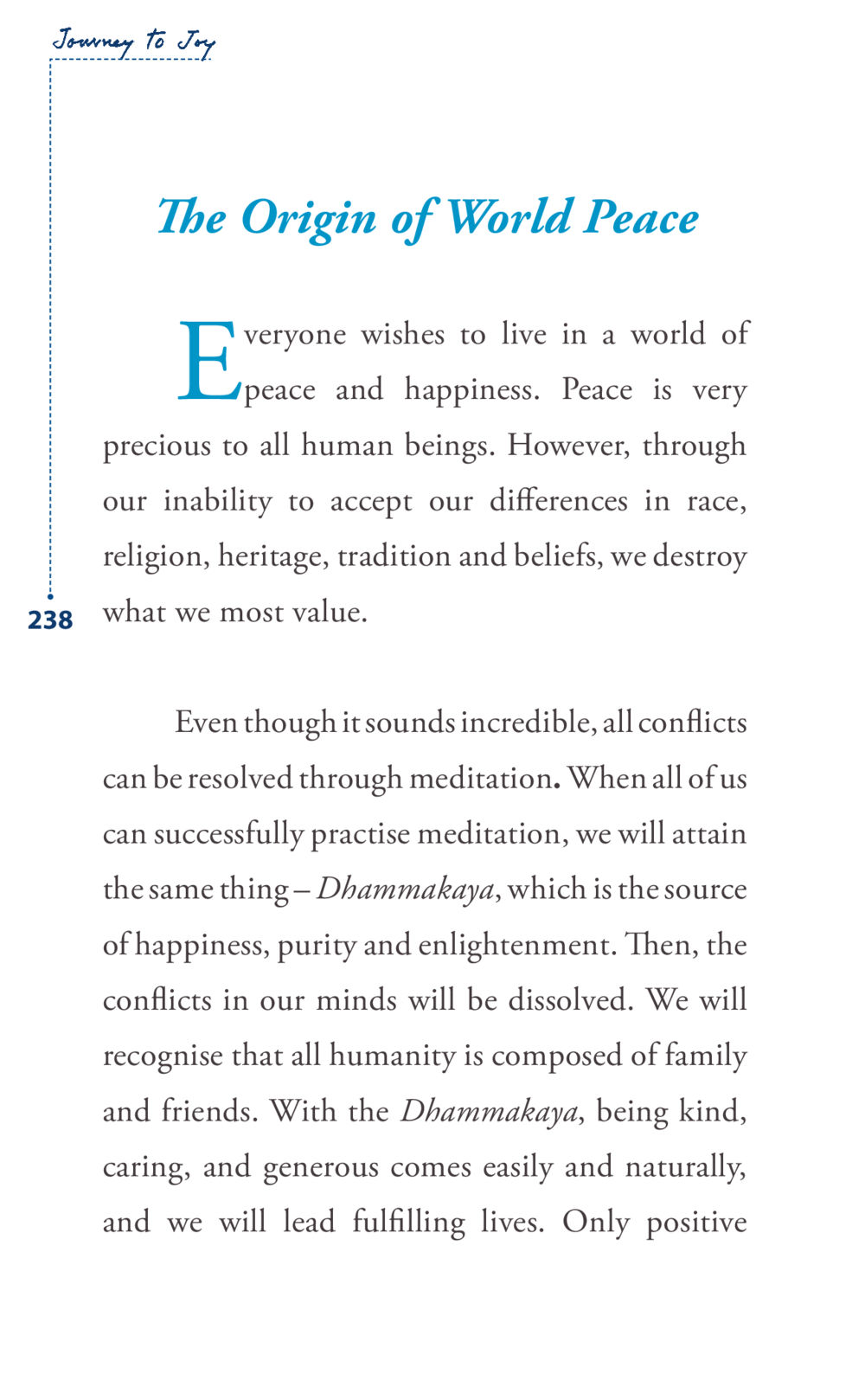 Journey to Joy: The Origin of World Peace Journey to joy หน้า 238