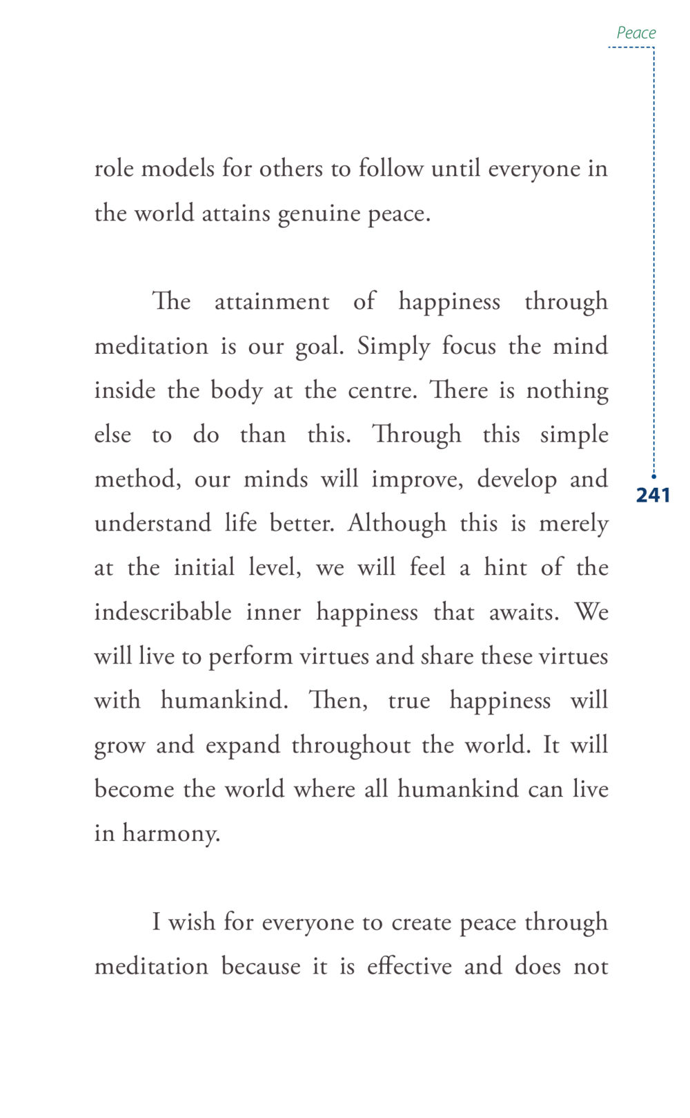 Meditation for World Peace Journey to joy หน้า 241