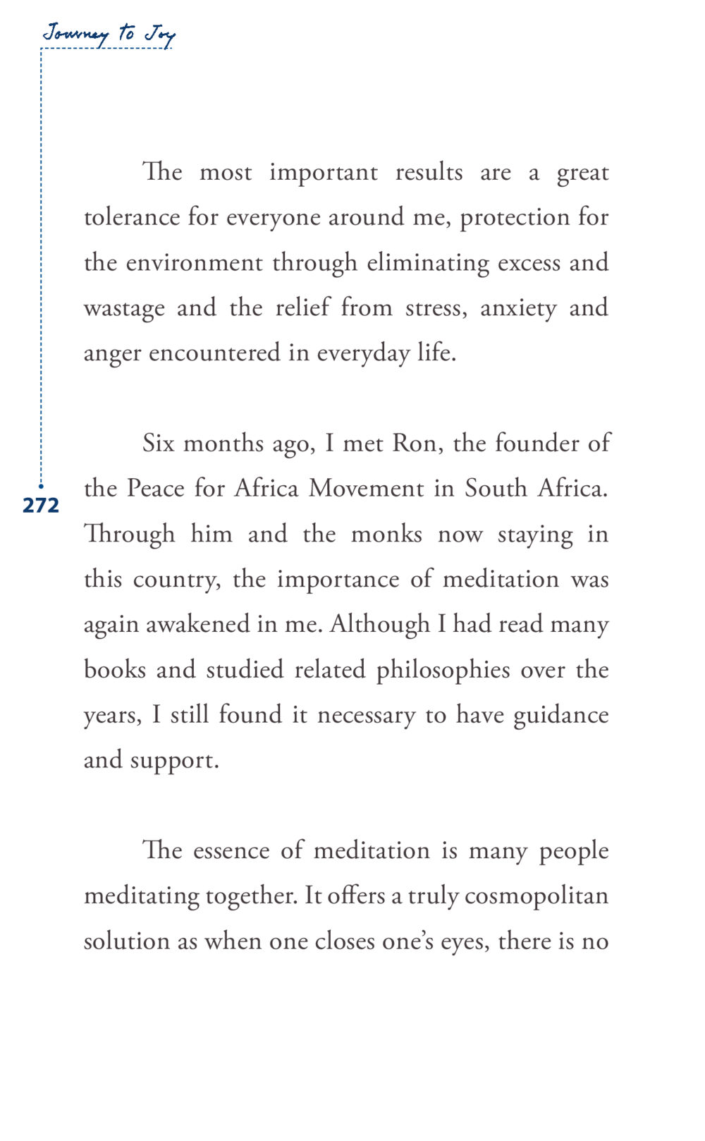 Journey to Joy: The Path of Meditation Journey to joy หน้า 272