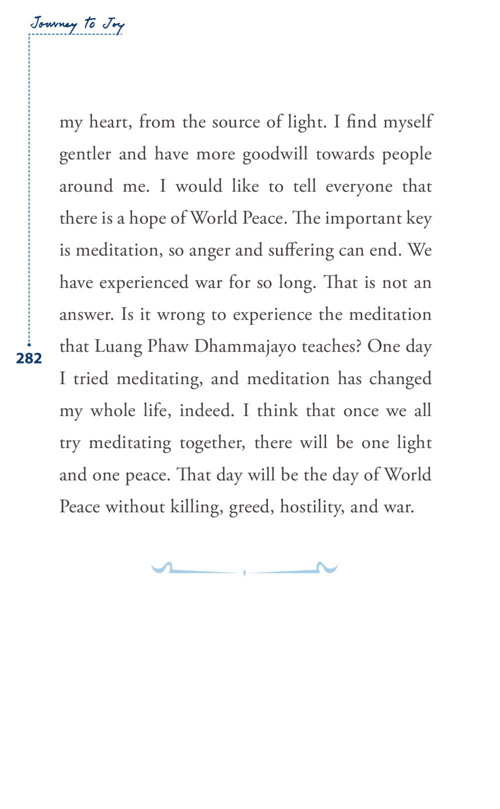 Journey to Joy: The Path to World Peace Journey to joy หน้า 282